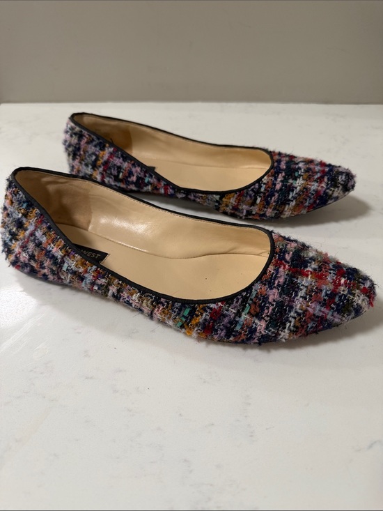 Nine West Shoes - Nine West Multicolor Tweed Pointed Toe Flats with Black Trim